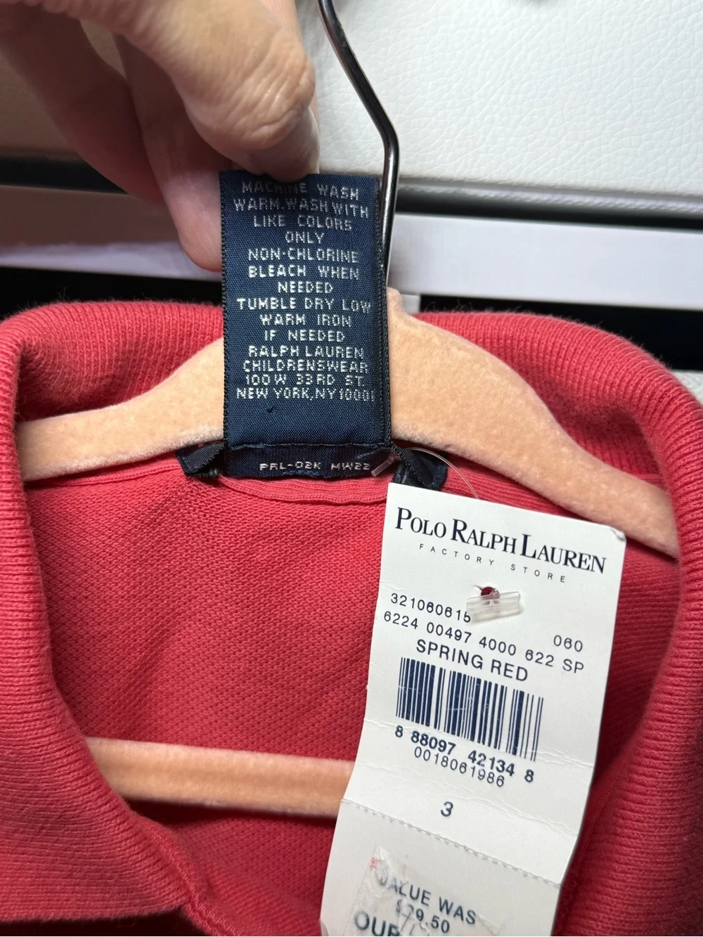 VTG Polo Ralph Lauren Boys 3/3T Spring Red 90s Polo Fishing Lure Embroidered NWT